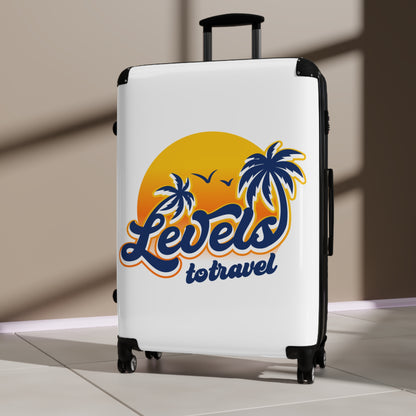 Travel Suitcase with Tropical Design - "Levels to Travel" - Perfect for Adventure Seekers