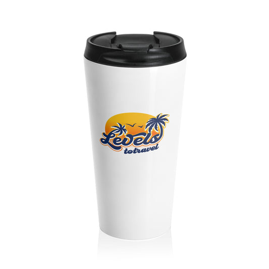 Tropical Travel Mug - "Levels to Travel" Stainless Steel Coffee Cup