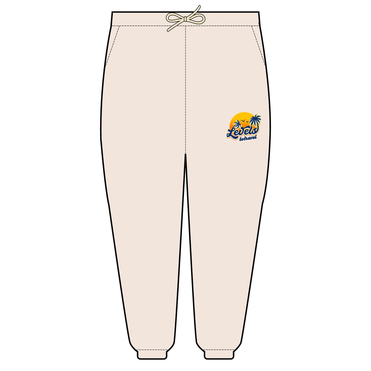 Leisure Vibes Fleece Sweatpants with Tropical Sunset Design