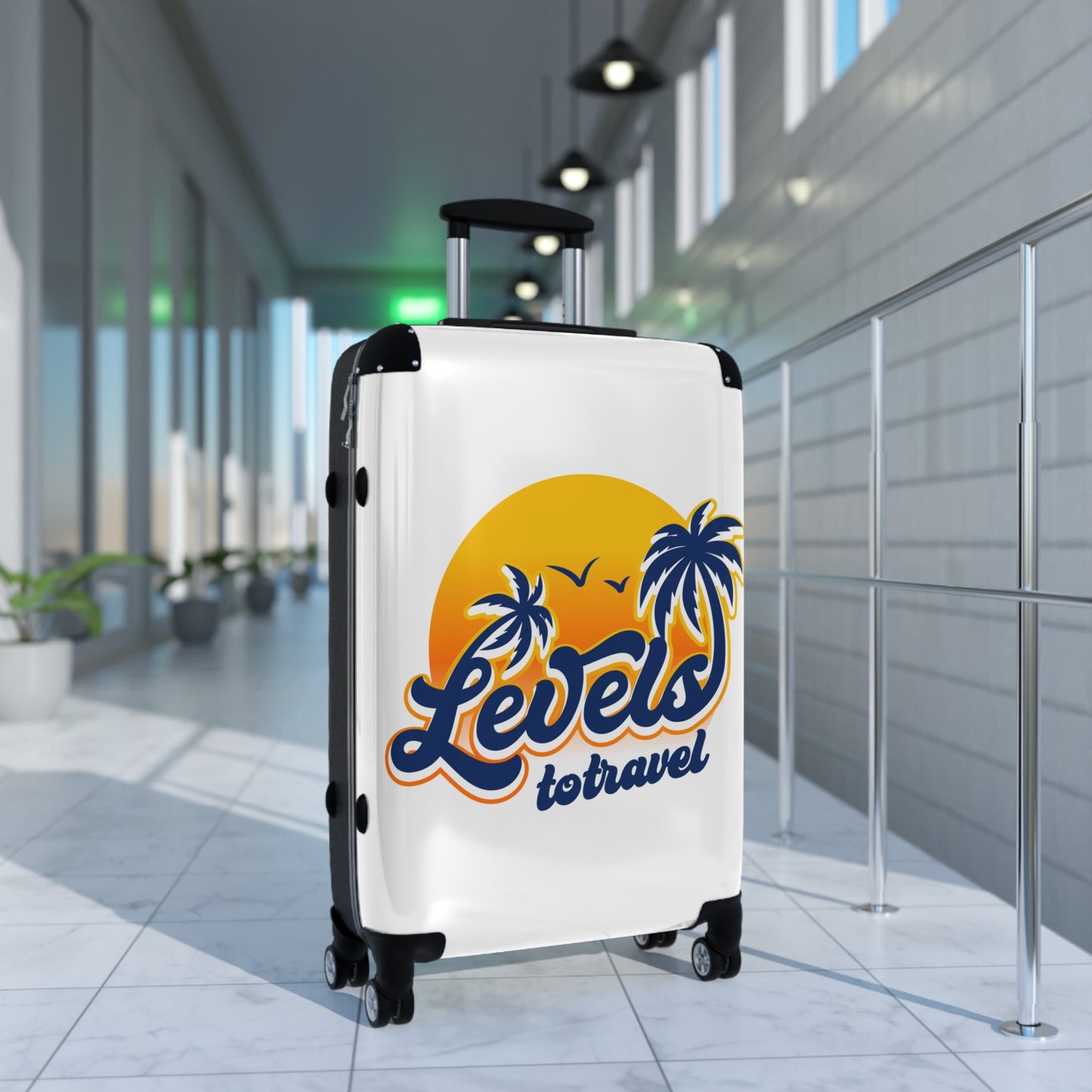 Travel Suitcase with Tropical Design - "Levels to Travel" - Perfect for Adventure Seekers